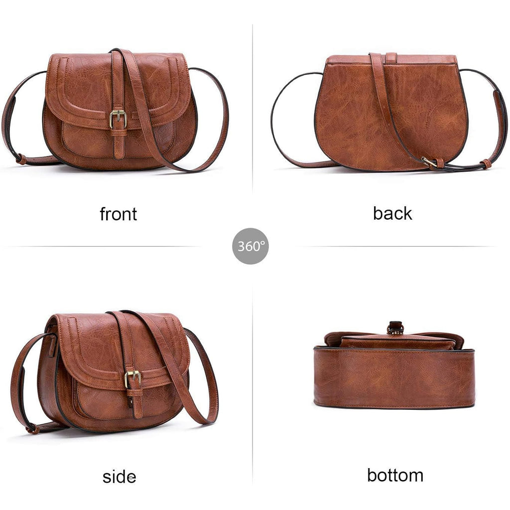 AFKOMST Crossbody Bags for Women,Small Saddle Purse and Boho Cross Body Handbags,Vegan Leather