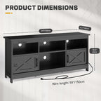 Yitahome 59" Tv Stand With Power Outlet & Led Light For 65 Inch Tvs, Black | Farmhouse Entertainment Center With Storage Cabinets, Media Console Living Room Furniture