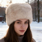 Russian Hat Winter Faux Fur Hats Cossack Hat Warm Russian Style Cap for Women