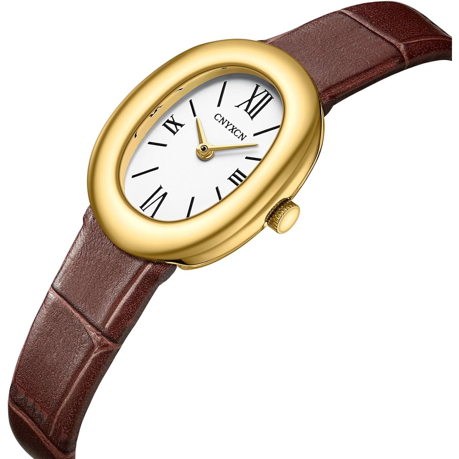 CNYXCN Women's Bracelet Gold Watch - Vintage Elegant Oval Bangle Watch - Gold Jewellery Style Quartz Wristwatch - Gift for Her