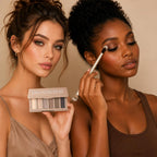 Eyeshadow Palette, 6-Color Brown Shades With 2 Brushes For Daily | Neutral Eyeshadow Palette,Travel, Daily Use, Easy To Clean,Portable,Makes A Great Gift