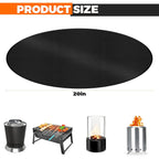 20" Tabletop Fire Pit Mat For Solo Stove Mesa Xl, Table Top Protector-Black | 1800°F Fiberglass, Dual Silicone, Waterproof, Oilproof, Anti-Slip Base, Anti-Curl Mat For Patio, Camping, Deck, Ember Guard