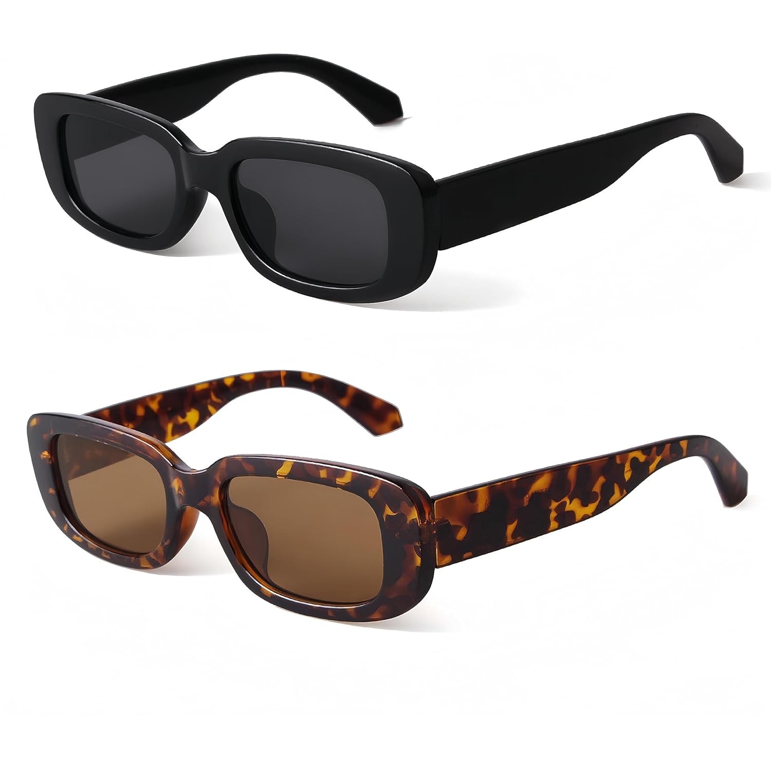 BUTABY Rectangle Sunglasses for Women Retro Driving Glasses 90’s Vintage Fashion Narrow Square Frame UV400 Protection