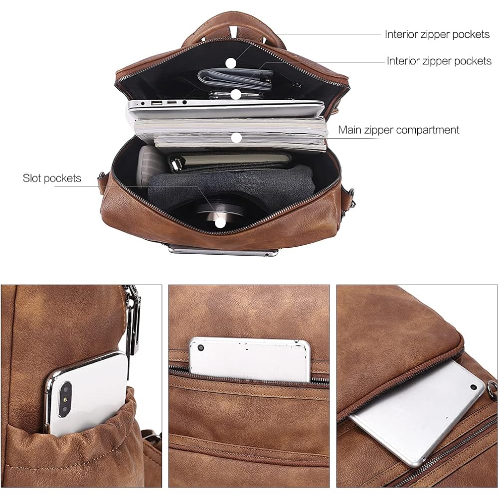 Cluci Backpack Purse For Women Travel Backpack Large Leather Fashion Designer Lady Shoulder Bag With Tassel Brown