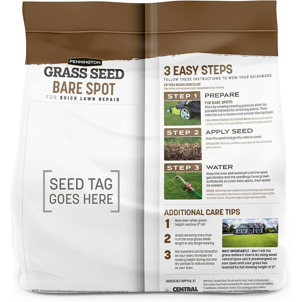 Pennington Bare Spot Repair Mix Central,1 Lb, Grass Seeds For Lawn