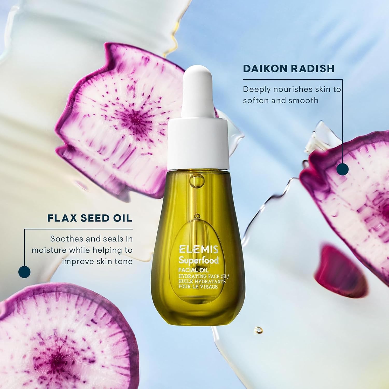 Elemis Superfood Facial Oil - Antioxidant-Rich Nourishing Serum, Radiance-Enhancing Lightweight Skin Elixir, Hydration Booster, Non-Greasy Botanical Blend - 15Ml