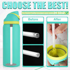 6Pcs Replacement Straws For Owala Water Bottle 24 Oz 32 Oz, Reusable Plastic Straws With Cleaning Brush For Cup 24Oz 32Oz Travel Tumbler Accessories Parts For Sports Bottle(White)