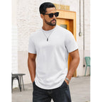 Coofandy Mens T-Shirts 100% Cotton Crewneck Short Sleeve Tees Casual Plain Shirts