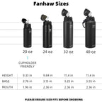 Fanhaw 20 Oz Kids Insulated Stainless Steel Water Bottle With Straw Lid, Leakproof & Anti-Dust Everyday Use Bottle For School, Women & Men, Back To School Essentials (Black)