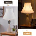 Beige Bell Lamp Shade Set Of 2, 6"Top X 13"Bottom X 9.3"High, Replacement Medium Lamp Shade For Table Lamp And Floor Lamp, Fabric Natural Linen, Assembly Required