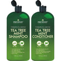 First Botany Tea Tree Mint Shampoo & Conditioner For Men & Women - Pure Tea Tree & Peppermint Oil - Fights Hair Loss, Dandruff, Lice & Itchy Scalp, Promotes Hair Growth - Sulfate Free - 16 Fl Oz X 2