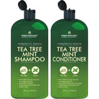 First Botany Tea Tree Mint Shampoo & Conditioner For Men & Women - Pure Tea Tree & Peppermint Oil - Fights Hair Loss, Dandruff, Lice & Itchy Scalp, Promotes Hair Growth - Sulfate Free - 16 Fl Oz X 2