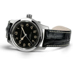 Hamilton Khaki Field Murph Automatic Men'S Watch, 42Mm Stainless Steel Case, Swiss Made, Black Dial Analog Wrist Watch For Men, 100M Waterproof, Sapphire Crystal, Cow Leather Strap