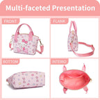 Cute Mini Purse Crossbody, Soft Pu Leather Messenger Shoulder Bag Cartoon Handbag, 2Pcs