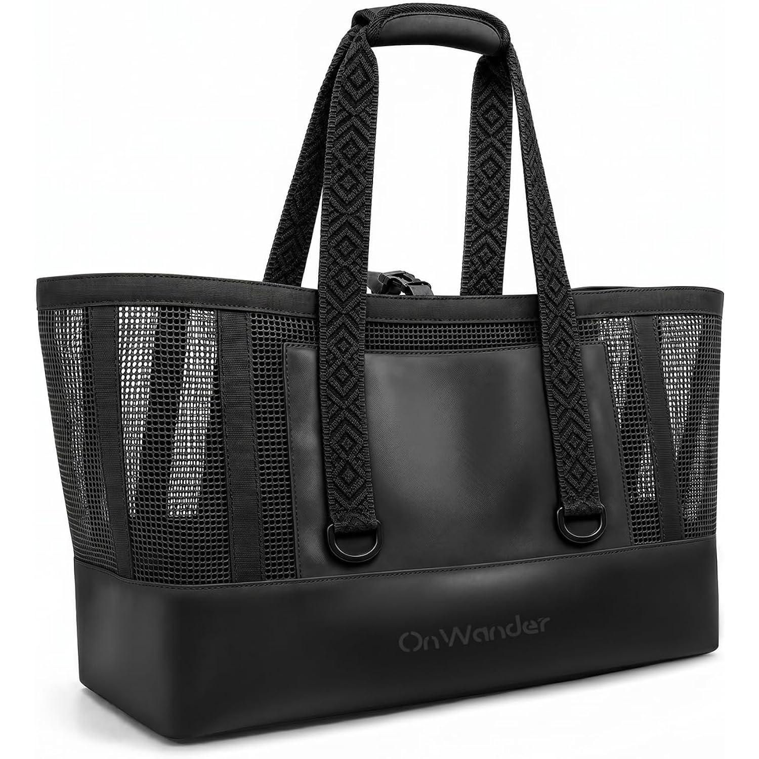 Large Mesh Beach Bag, Waterproof Bottom Tote, Structured Design Waterproof Pocket, Sandproof Pool Bag For Cruise Gym