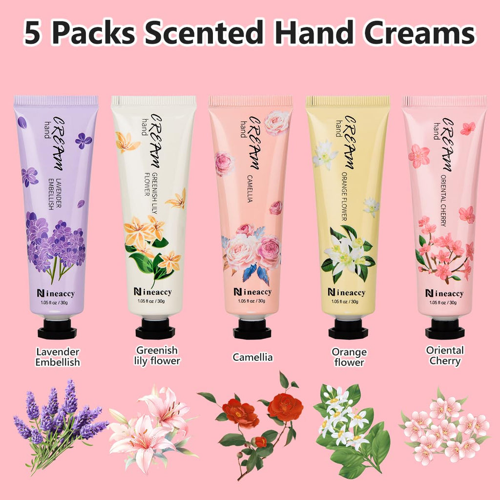 Hand Cream Vegan Friendly,5 x 30ml, Pack of 5,for Dry Cracked Hands,Daily Moisturising hand Lotion gift set,Mothers Day gifts for women