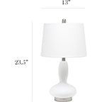 Elegant Designs Lt3315-Wht Contemporary Curved Glass Table Lamp, White
