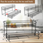 Coffee Syrup Organizer Rack, 2 Tier Coffee Syrup Stand Holder For Coffee Bar, 10 Bottles Wine Bottle Holder, Coffee Station Organizer Storage Shelf For Cocktail, Dressing, Coffee Bar Accessories