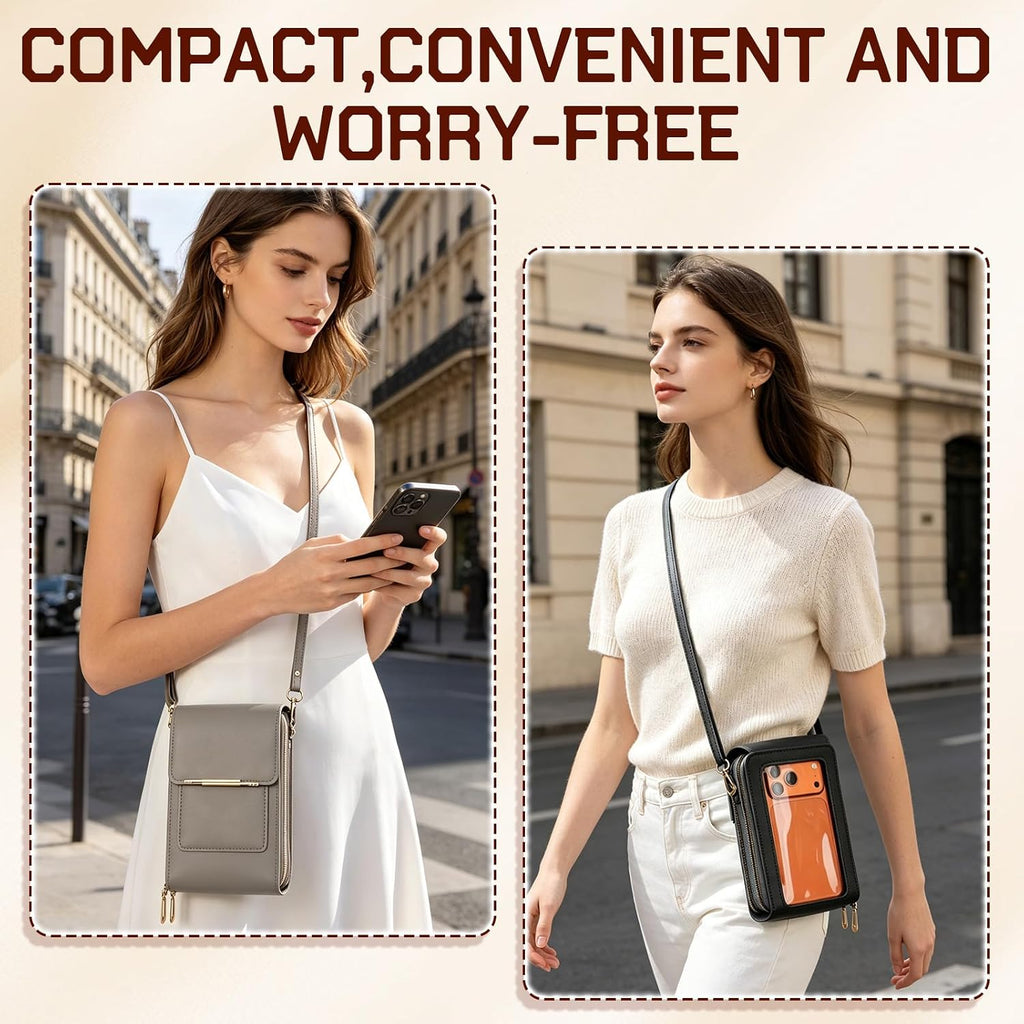 Touchscreen Crossbody Phone Purse For Women,Cell Phone Crossbody Bag,Blocking Cell Phone Wallet Purse,Crossbody Purse Bag