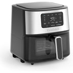 Cuisinart Air Fryer, 6-Quart Basket Large Fryer with 5 Cooking Functions to Roast, Bake, Broil, Air Fry and Keep Warm, 5 Airfryer Presets, Dishwasher-Safe Parts, AIR-200NAS, Stainless Steel & Black
