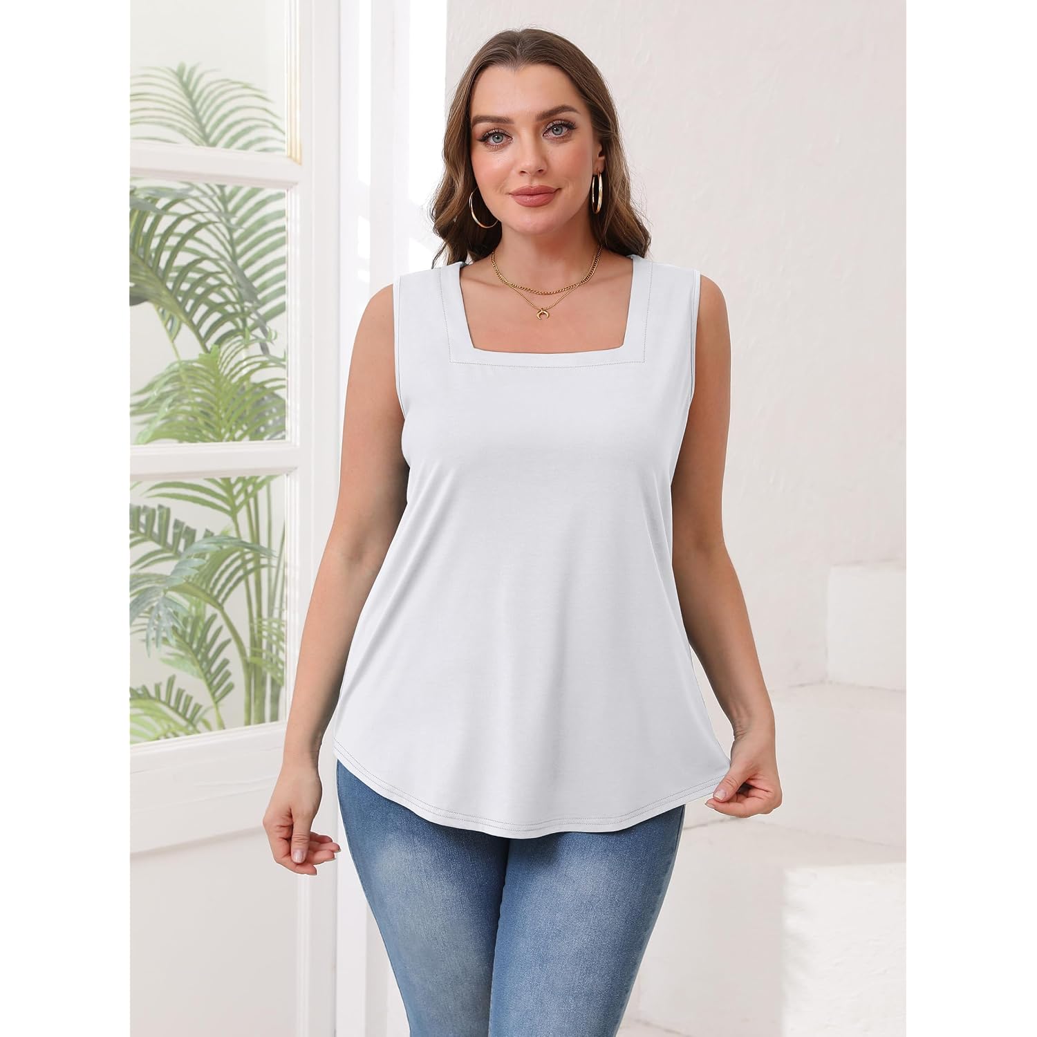 Wiholl Women'S Square Neck Tank Top