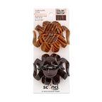 Scunci By Conair Jaw Claw Clips - Hair Accessories For Women - Claw Clips For Thick Hair - Claw Clip - Black & Tortoise- 2 Count | Strong Interlocking Octopus-Style Teeth Provide Secure, Slip-Free Updos, Black & Tortoise, 2-Count