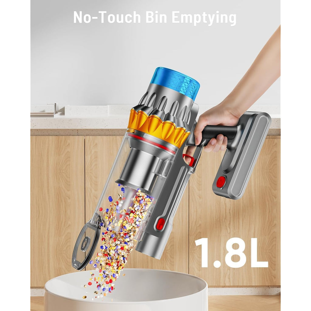 Cordless Vacuum Cleaner, 650W 55Kpa 75Min Powerful Vacuum Cleaners For Home, Self-Standing Stick Vacuum Cordless Rechargeable/ Anti-Tangle/Oled Screen/1.8L Cup For Home Pet Hair/Carpet/Hardwood Floor