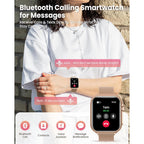 Smart Watch for Women for iPhone Android: 1.85" Smart Watch with 30 Days+ Battery Life Make/Recive Call Heart Rate SpO2 Sleep Monitor 120+ Sport IP68 Waterproof Fitness Tracker Watch Pedometer Reloj
