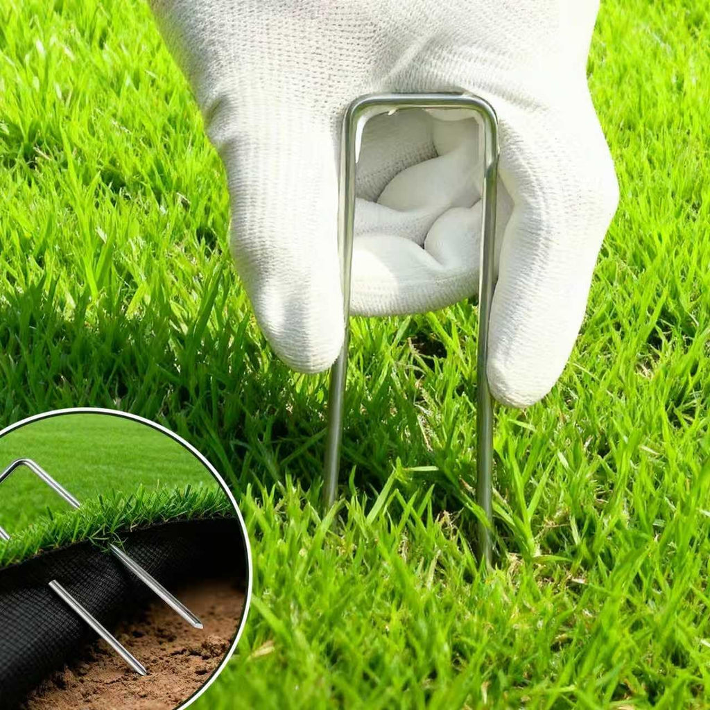 Psiso 57 Pack 4 Inch Galvanized U-Shaped Garden Stakes Landscape Staples, 12 Gauge Heavy Duty Tent Stakes Ground Yard Lawn Pins For Landscaping, Weed Barrier Fabric, Fencing, Outdoor Decor