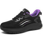 Treesky Black Non Slip Work Shoes For Women, Restaurant & Kitchen Sneakers | Slip Resistant Soles, Lightweight Cushioning, Breathable Knit, Removable Insole, For Nursing, Food Service & Long Shifts