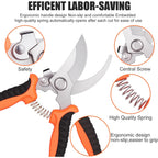 3 Pcs Garden Shears, Stainless Steel Gardening Scissors, Pruning Shears For Gardening, Pruning Scissors For Flowers Fruit Tree