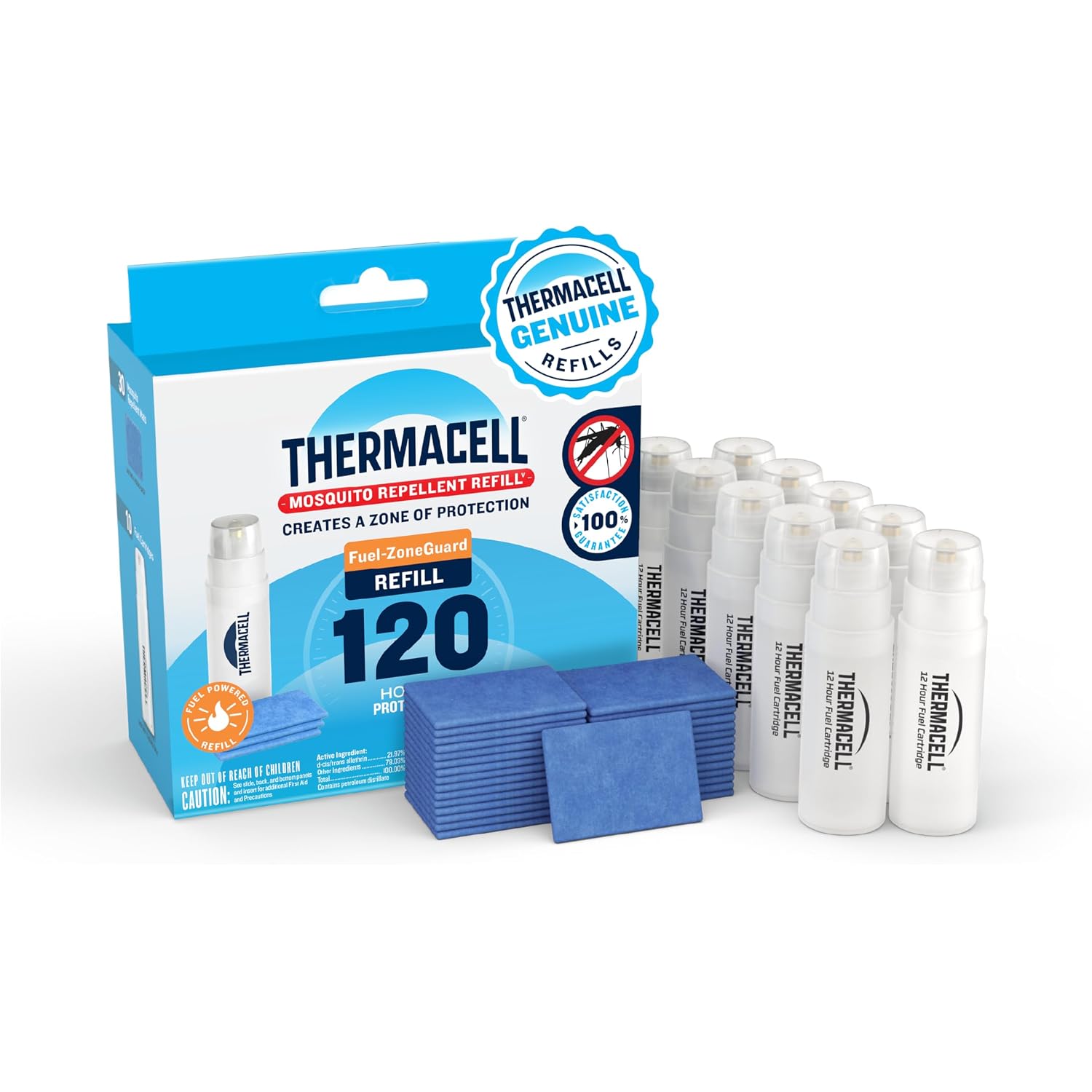 Thermacell Mosquito Repellent Refills; Provide 120 Hours Of Protection; Contain 30 Repellent Mats, 10 Fuel Cartridges; Compatible With Any Fuel-Powered Mosquito Repeller Product