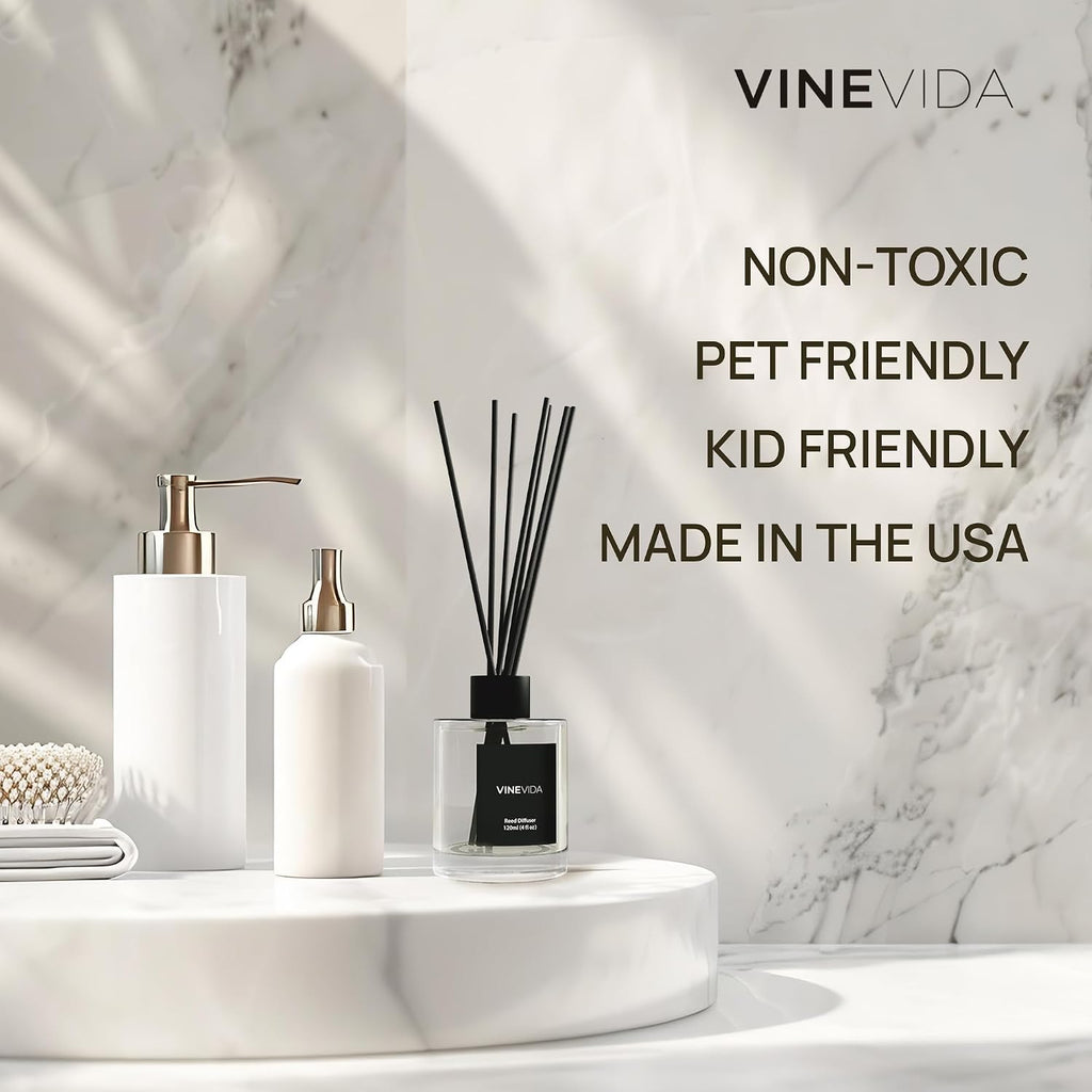 Vinevida Prime Reed Diffuser For Home & Bathroom | Long-Lasting Scent Sticks Set | Oil Stick Diffuser | Bathroom Scent - Room Fragrance No. 3100 - Inspired By: Tobacco And Vanilla