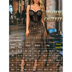 Chiaolezhee Women'S Sexy Lace Bustier Maxi Dress, Built-In Bra Underwire Corset Bodycon Clubwear Festival Outfits