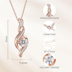Diamond Necklace for Women, 0.85 Carat 14K Gold Plated 925 Sterling Silver IGI Certified LAB GROWN Diamond Necklaces(D-E Color, VS Clarity)