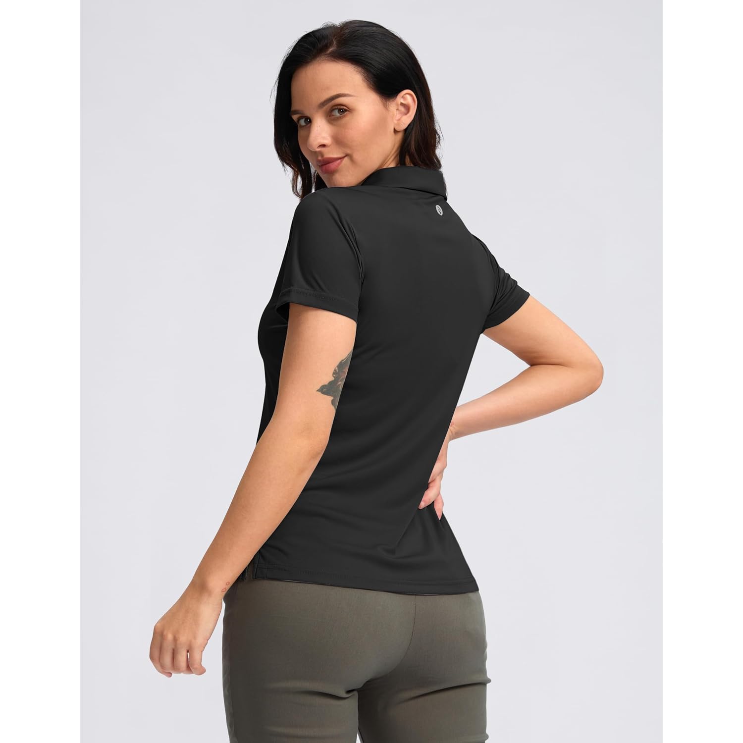 Santiny Women'S Golf Shirt Collared V-Neck Casual Work Tennis Tops Upf50+ Collared Polo Shirts For Women