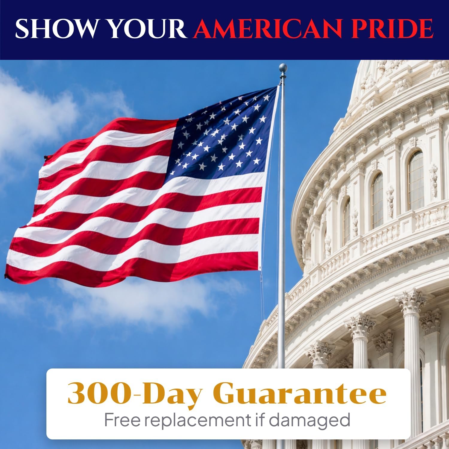 Premium 3X5 American Flags For Outside – Heavy Duty Nylon, Embroidered Stars & Sewn Stripes