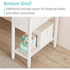 Lufeiya White Small Desk With Drawers - 40 Inch Computer Desk For Small Space Home Office, Modern Simple Study Writing Table Pc Desks