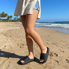 Cushionaire Feather Eva Slides For Women – Comfortable Slip On Womens Slippers, Indoor Outdoor Shower Shoes, Beach Essential Cloud Slides