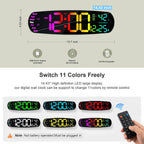 Large Digital Wall Clock,14.4 Inch Large Display Digital Clock With Auto Dimming, Temperature And Date, Remote Control, Night Light,Dst, Alarm For Classroom/Gym/Bedroom