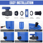 Pvc Rain Barrel Spigot Kit 2 Pack 3/4" Ght Bulkhead Fitting With Pvc Ball Valve Leak-Proof Tank Faucet For Rain Barrel, Water Tank & Container Drain