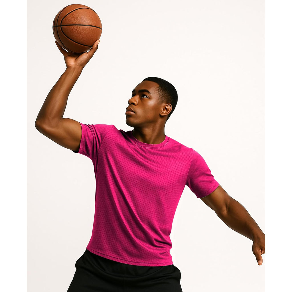 American Heaven Men'S Short Sleeve Work Out Crew Neck Mesh T-Shirts | Dry Fit Active Athletic Gym Tops | Multi Packs Colors