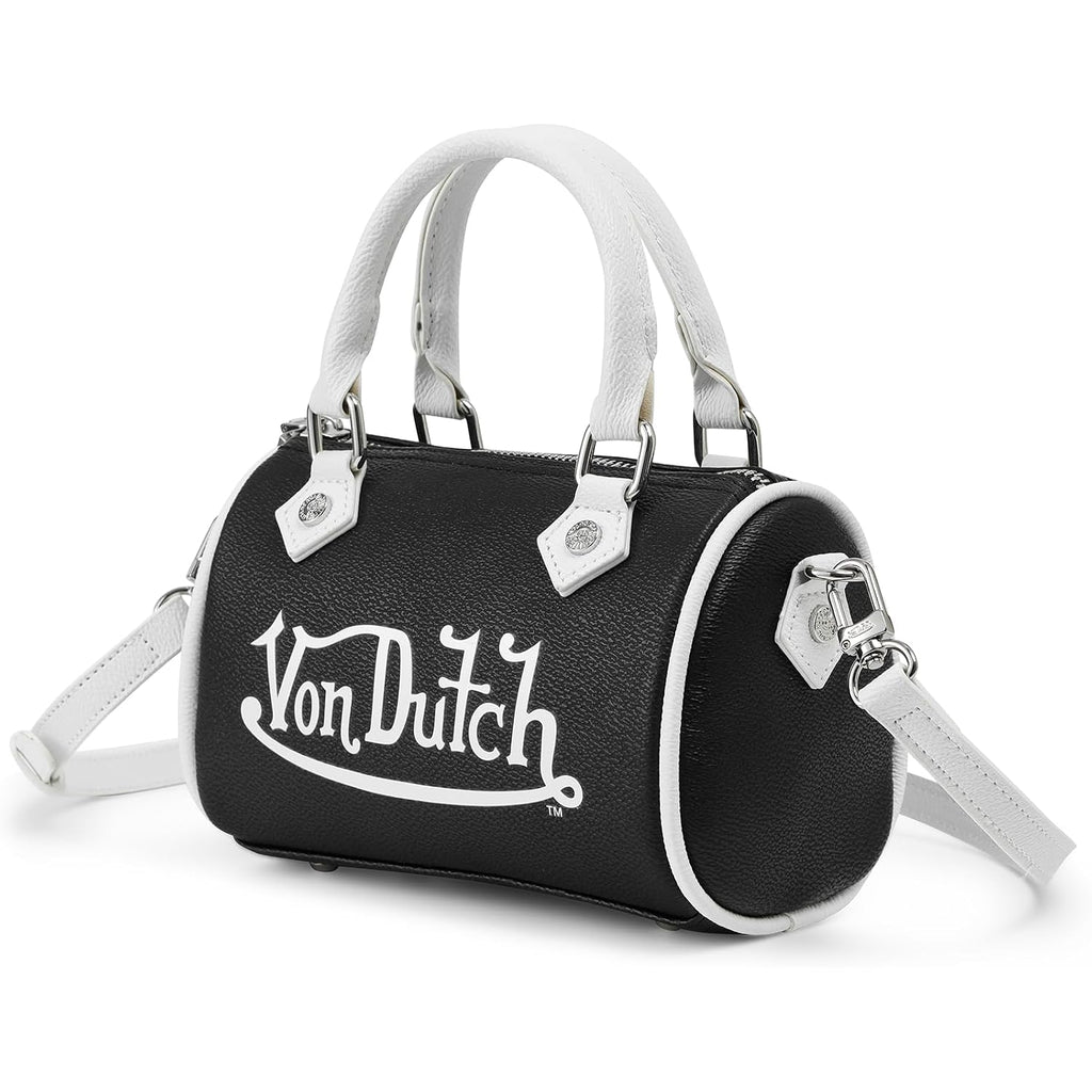 Von Dutch Core Hanna Bag | 6.5” Vegan Leather Mini Crossbody With Logo Hardware, Top Handles & Branded Interior Pouch