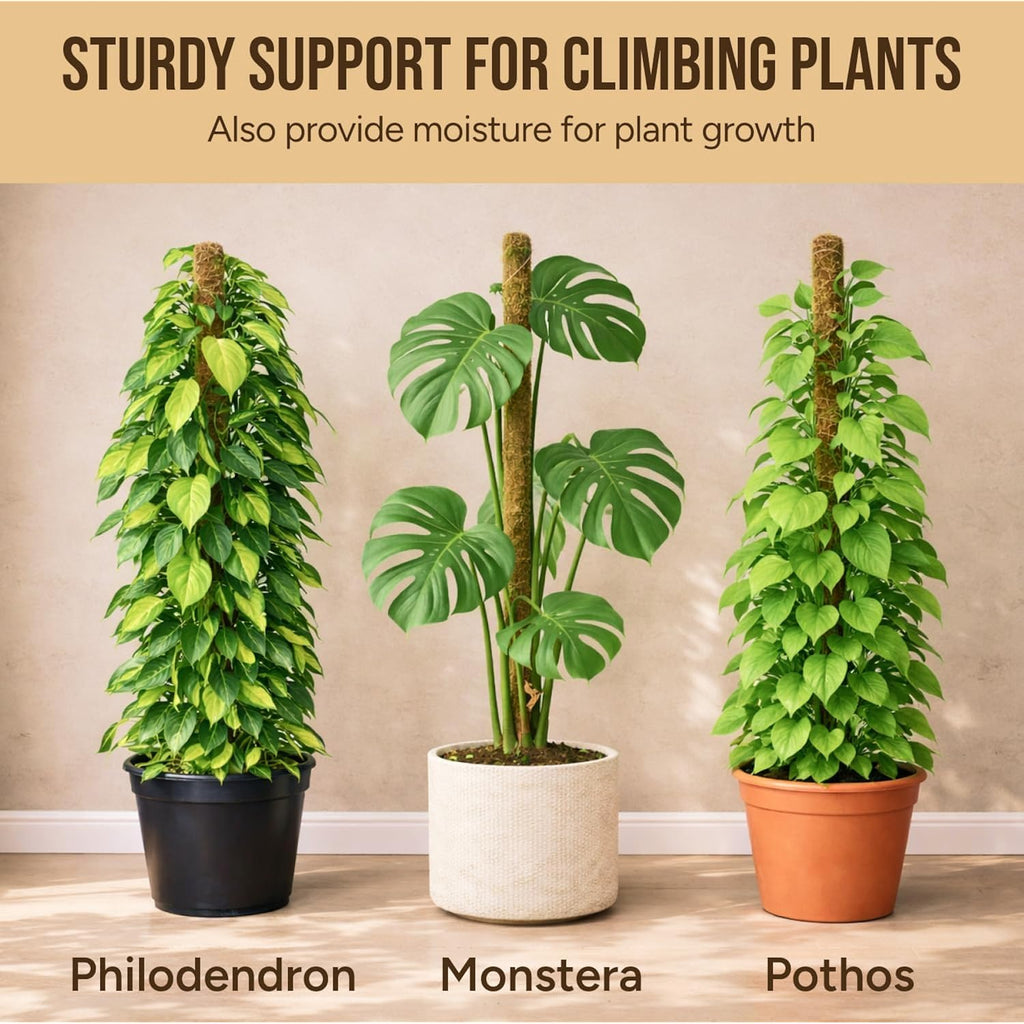 Moss Pole Monstera Plant Support, 2 Pack 28In Bendable Indoor Plant Stakes