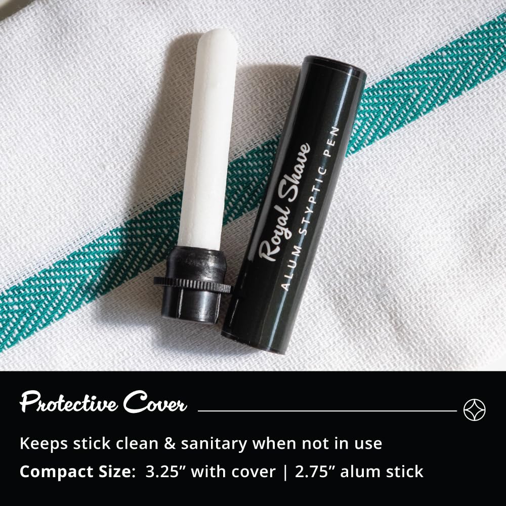 ROYAL SHAVE Alum Styptic Pen - Styptic Alum Stick for Post Shaving Irritation & Heals Accidental Cuts (0.35 oz) (1 PACK)