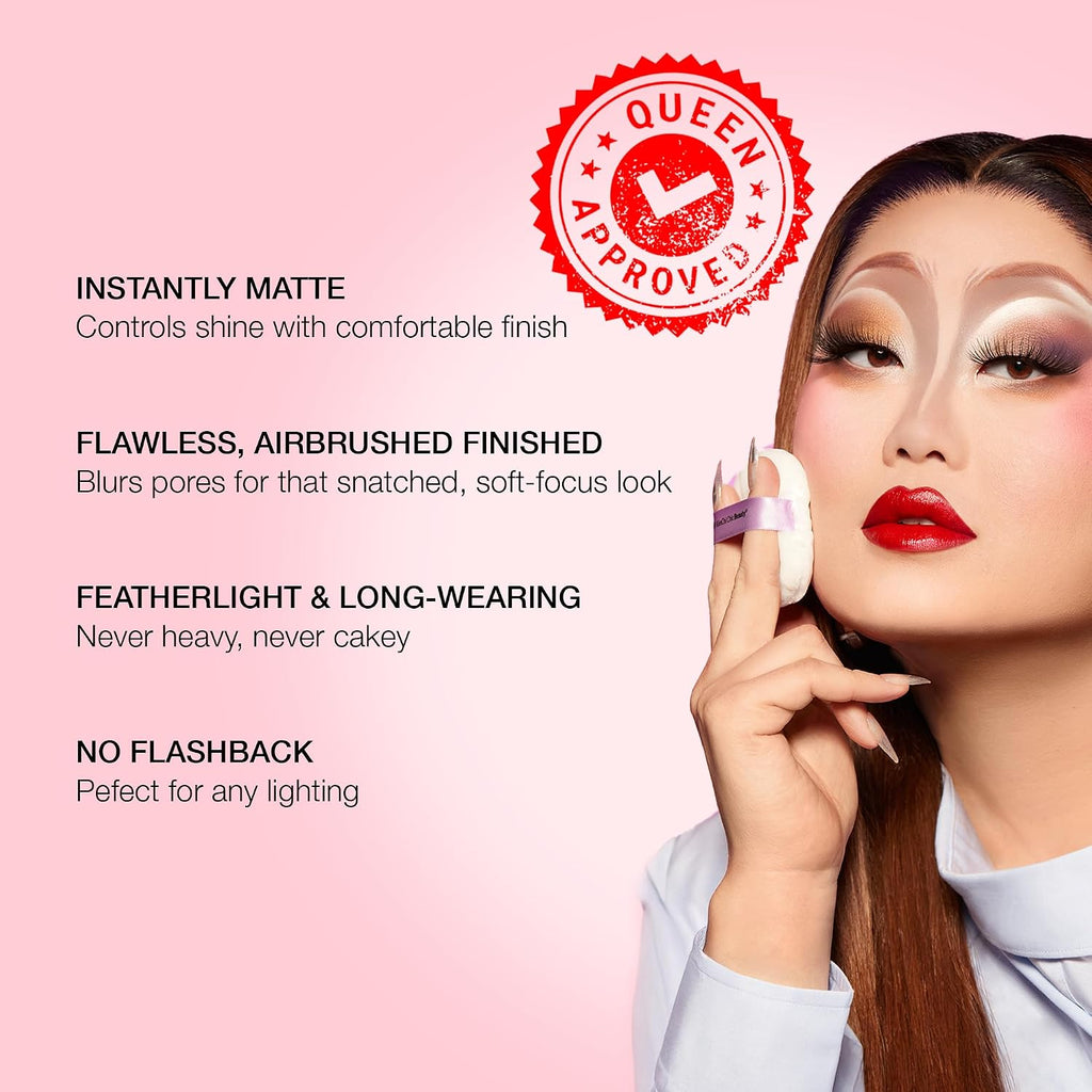 Kimchichic Beauty Puff Puff Pass Set And Bake Setting Powder For Makeup, Extra Fluffy Loose Face Powder Poof, Soft Natural Face Makeup For Uneven Skin Tone, 09 Pink