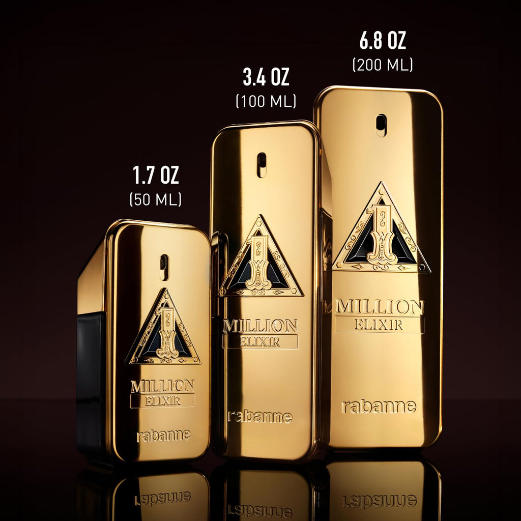 Rabanne 1 Million Elixir Parfum Intense - Long Lasting Luxury Cologne for Men with Rose Damascena, Vanilla Absolute & Cedarwood - Men's Fragrance Spray