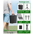 Portable Misting System With Stand, Water Cooling Misters Set For Outside Patio - 9L Bucket Built-In 10000Mah Battery & Pcs Pump & Timer For Outdoor, Canopy, Sport, Golf, Beach, Greenhouse, Camp