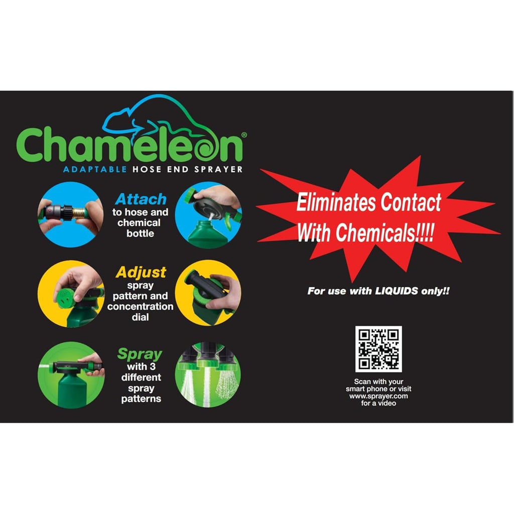 Rl Flo-Master Chameleon Hose End Sprayer For Use With Fertilizers, Weed Killers, Fungicides And Insect Killers, 32 Ounce Refillable Bottle Included