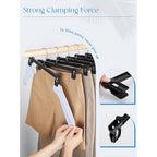 Smartor Pants Hangers - 30 Pack, Black Clips Hangers With 360° Hooks, Shorts Hanger With Strong Clamps, Dress, Heavy Duty As Trousers, Skirt, Jeans, Towel And Bottom Clothes -12 Inch